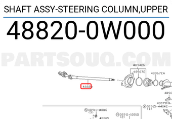 Nissan 488200W000 SHAFT ASSY-STEERING COLUMN,UPPER