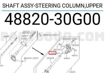 Nissan 4882030G00 SHAFT ASSY-STEERING COLUMN,UPPER