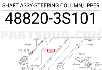Nissan 488203S101 SHAFT ASSY-STEERING COLUMN,UPPER