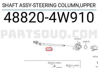 Nissan 488204W910 SHAFT ASSY-STEERING COLUMN,UPPER