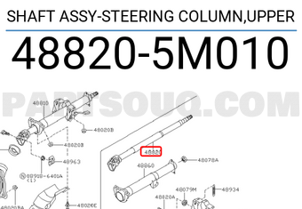 Nissan 488205M010 SHAFT ASSY-STEERING COLUMN,UPPER