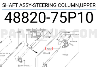 Nissan 4882075P10 SHAFT ASSY-STEERING COLUMN,UPPER