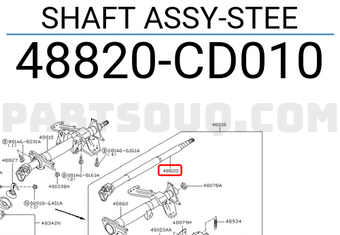 Nissan 48820CD010 SHAFT ASSY-STEE