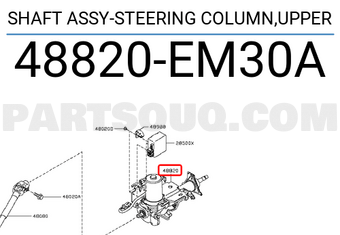 Nissan 48820EM30A SHAFT ASSY-STEERING COLUMN,UPPER