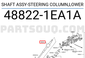 Nissan 488221EA1A SHAFT ASSY-STEERING COLUMN,LOWER