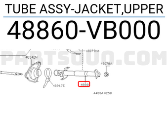 Nissan 48860VB000 TUBE ASSY-JACKET,UPPER