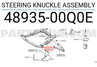 Nissan 4893500Q0E STEERING KNUCKLE ASSEMBLY
