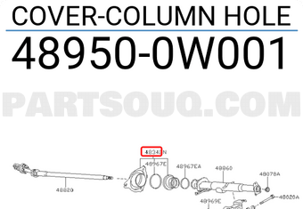 Nissan 489500W001 COVER-COLUMN HOLE