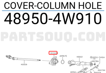 Nissan 489504W910 COVER-COLUMN HOLE