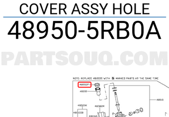 Nissan 489505RB0A COVER ASSY HOLE