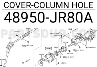 Nissan 48950JR80A COVER-COLUMN HOLE