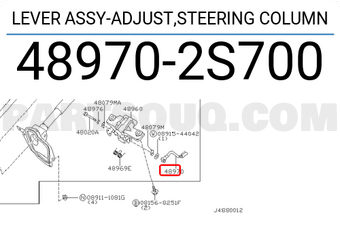 Nissan 489702S700 LEVER ASSY-ADJUST,STEERING COLUMN