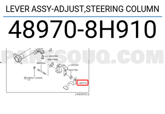 Nissan 489708H910 LEVER ASSY-ADJUST,STEERING COLUMN