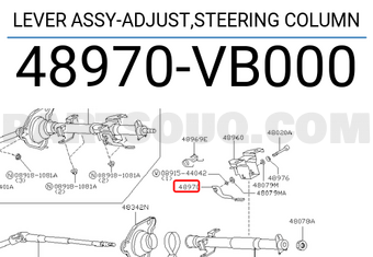 Nissan 48970VB000 LEVER ASSY-ADJUST,STEERING COLUMN