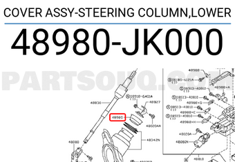Nissan 48980JK000 COVER ASSY-STEERING COLUMN,LOWER