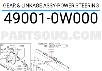 Nissan 490010W000 GEAR & LINKAGE ASSY-POWER STEERING