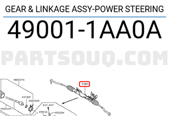 Nissan 490011AA0A GEAR & LINKAGE ASSY-POWER STEERING