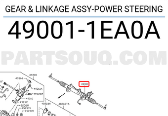 Nissan 490011EA0A GEAR & LINKAGE ASSY-POWER STEERING