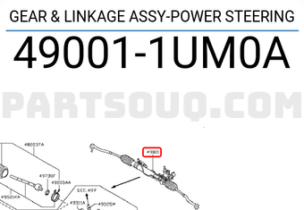 Nissan 490011UM0A GEAR & LINKAGE ASSY-POWER STEERING