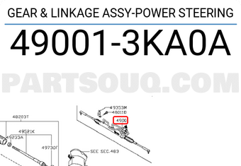 Nissan 490013KA0A GEAR & LINKAGE ASSY-POWER STEERING
