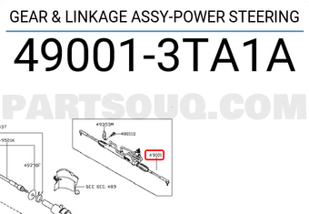Nissan 490013TA1A GEAR & LINKAGE ASSY-POWER STEERING
