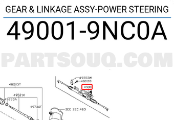 Nissan 490019NC0A GEAR & LINKAGE ASSY-POWER STEERING