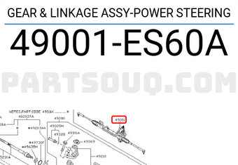 Nissan 49001ES60A GEAR & LINKAGE ASSY-POWER STEERING