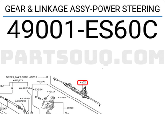 Nissan 49001ES60C GEAR & LINKAGE ASSY-POWER STEERING