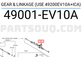 Nissan 49001EV10A GEAR & LINKAGE (USE 49200EV10A+ICA)