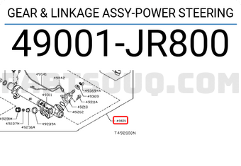 Nissan 49001JR800 GEAR & LINKAGE ASSY-POWER STEERING