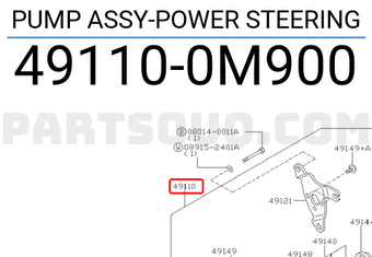 Nissan 491100M900 PUMP ASSY-POWER STEERING