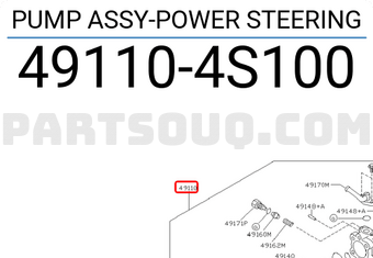 Nissan 491104S100 PUMP ASSY-POWER STEERING
