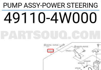 Nissan 491104W000 PUMP ASSY-POWER STEERING