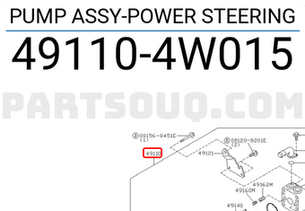 Nissan 491104W015 PUMP ASSY-POWER STEERING
