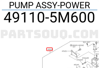 Nissan 491105M600 PUMP ASSY-POWER