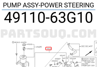Nissan 4911063G10 PUMP ASSY-POWER STEERING