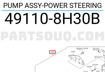 Nissan 491108H30B PUMP ASSY-POWER STEERING