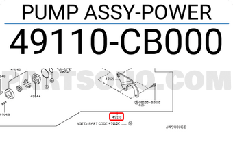 Nissan 49110CB000 PUMP ASSY-POWER