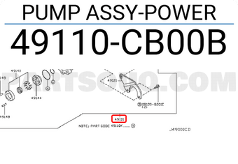 Nissan 49110CB00B PUMP ASSY-POWER