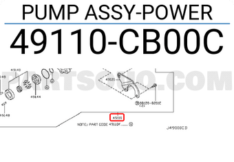Nissan 49110CB00C PUMP ASSY-POWER