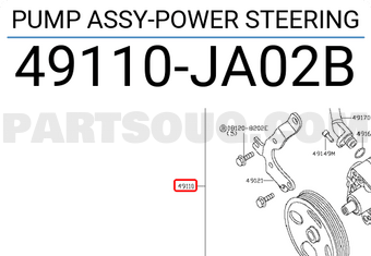 Nissan 49110JA02B PUMP ASSY-POWER STEERING