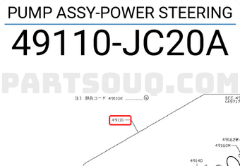 Nissan 49110JC20A PUMP ASSY-POWER STEERING