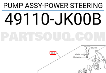 Nissan 49110JK00B PUMP ASSY-POWER STEERING