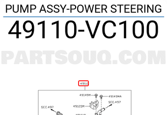 Nissan 49110VC100 PUMP ASSY-POWER STEERING