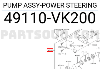 Nissan 49110VK200 PUMP ASSY-POWER STEERING