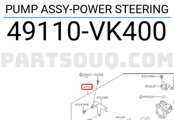 Nissan 49110VK400 PUMP ASSY-POWER STEERING