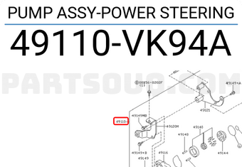 Nissan 49110VK94A PUMP ASSY-POWER STEERING
