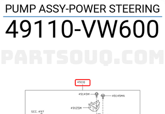Nissan 49110VW600 PUMP ASSY-POWER STEERING