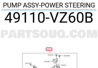 Nissan 49110VZ60B PUMP ASSY-POWER STEERING