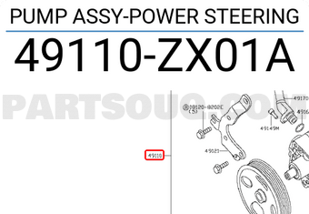 Nissan 49110ZX01A PUMP ASSY-POWER STEERING